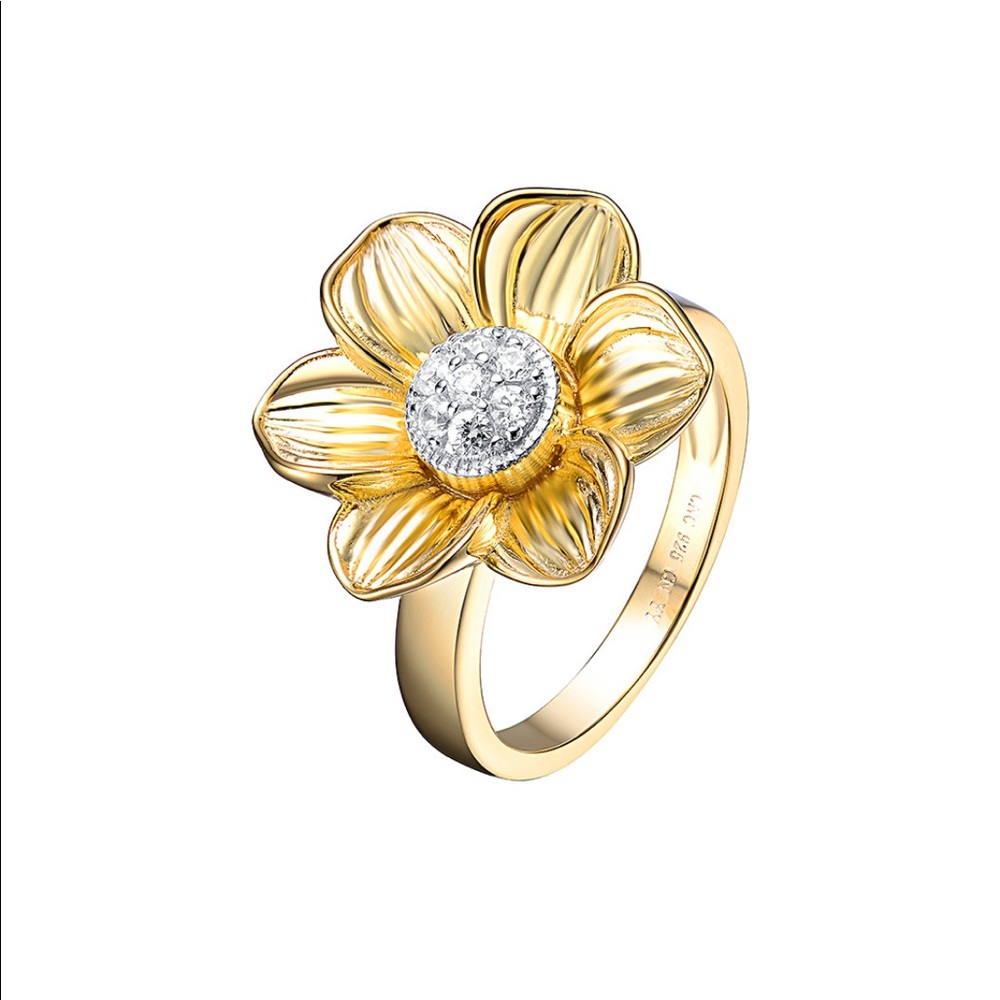 NWOT! Genevive 14K Gold Over Silver CZ Ring